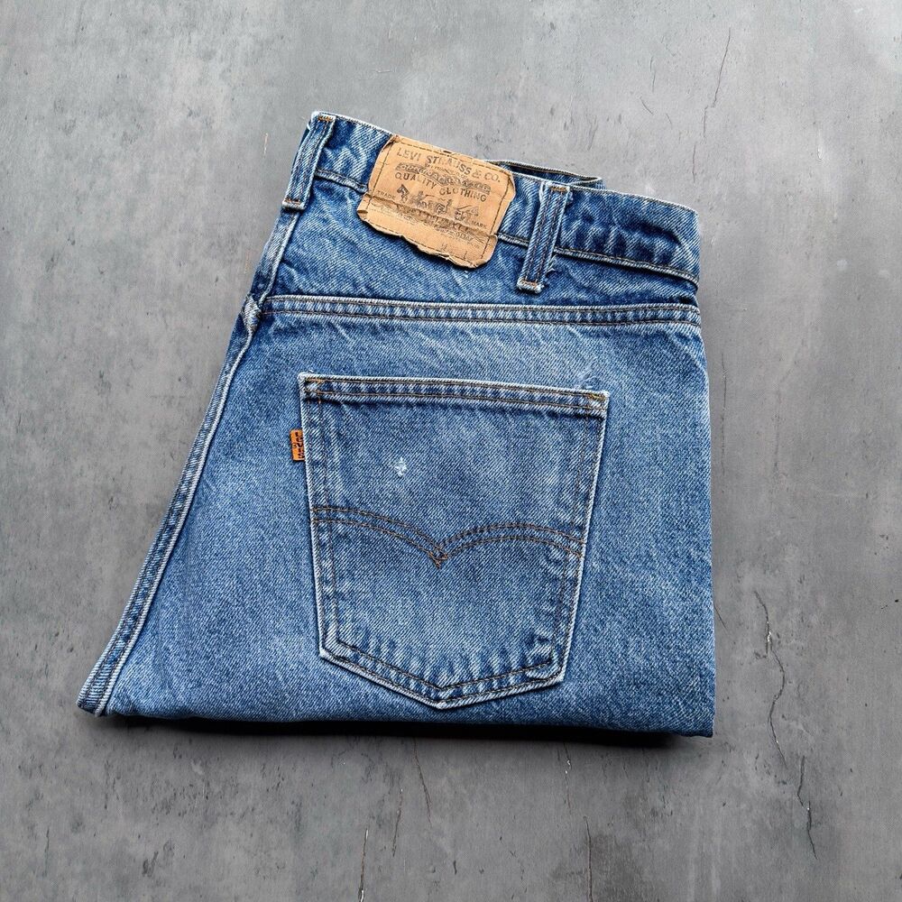 Vintage 80s Levi’s 505 Orange Tab Jeans 36x30 USA 20505-0217 Straight Leg